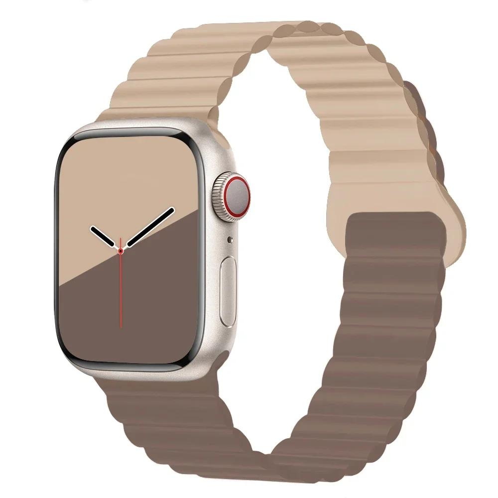 NEW Original Liquid Silicone Magnetic bands for Apple watch band Ultra 2 Series 9 SE iwatch 42mm 44mm 45mm 49mm 38mm 40mm 41mm