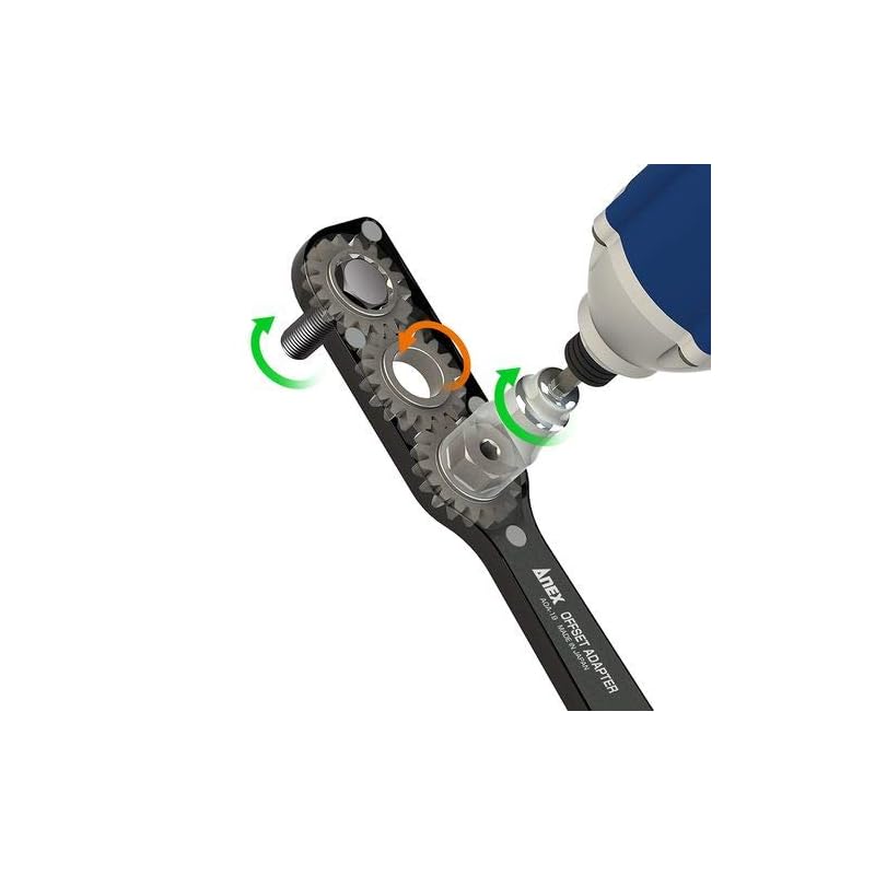 ANEX Offset Adapter 19, 19mm Ratchet Wrench with Case, Multi-Set AOA-19S3