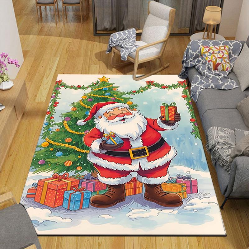 1Pc Winter Wonderland Rug Office Carpet Indoor Outdoor Doormat Nonslip Soft And Comfortable Living Room Christmas Halloween Gift D91835
