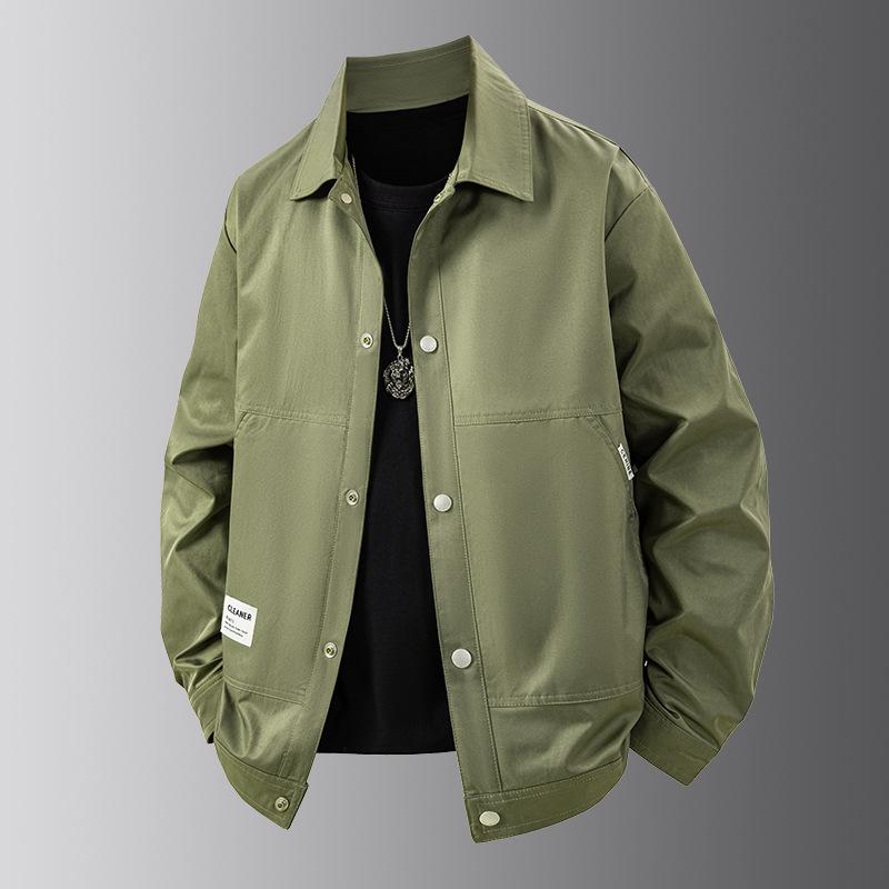 

25 autumn new men s tooling casual lapel jacket jacket loose casual sports tooling versatile jacket 4XL