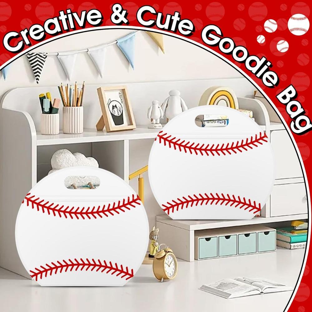 24pcs Soccer Snack Bags with Handles Reusable Baseball Sealed Treat Bags Stand-up Bottom Gift Bags Soccer Training Treat Bags Party Favor Bags