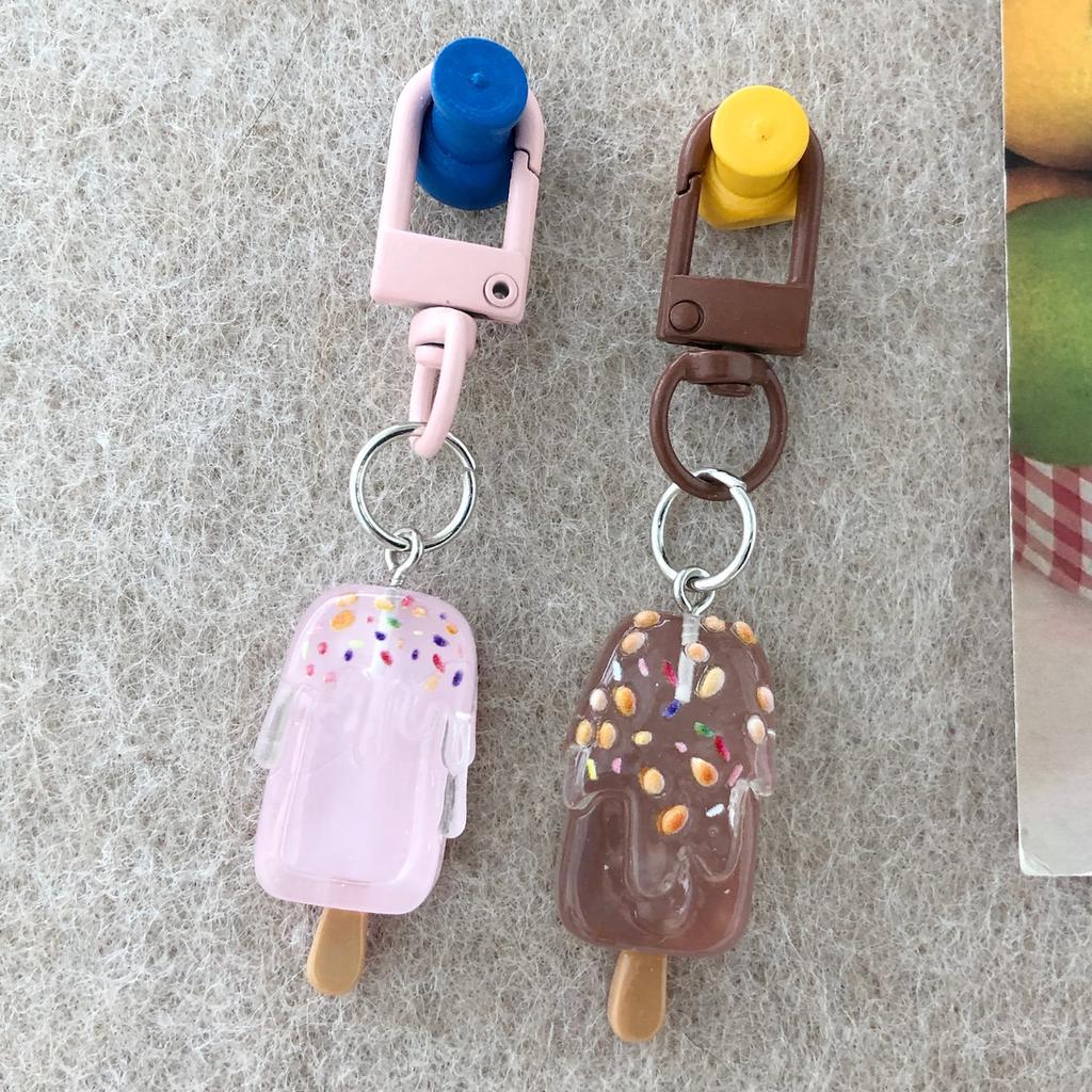 Cute Cartoon Ice Cream Keychain Durable Resin Key Ring For Bag Charm Accessory Perfect Gift For Friends Kids Birthday Party