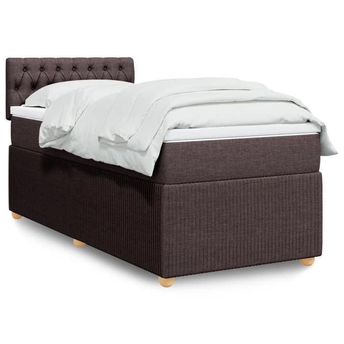 VidaXL Slatted Bed Base with Mattress Dark Brown 90x190 Cm 3289621