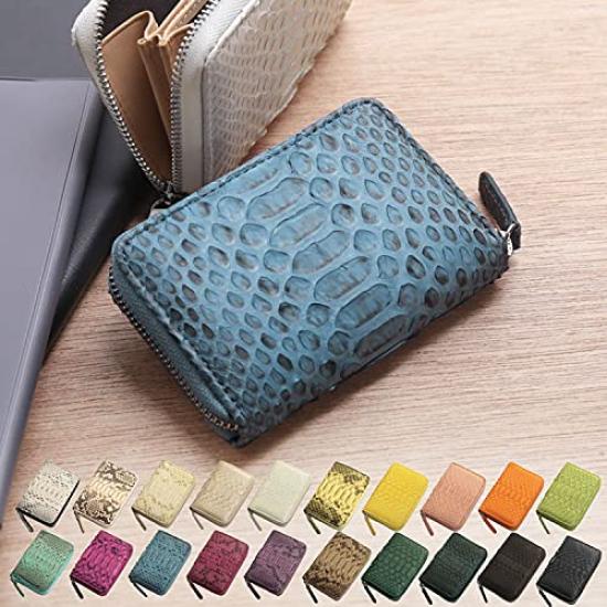 Sankyo Shokai Coin Purse for Men and Women, Python Leather: Gold