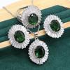 Lady Ring Necklace Earring Bracelet Set Full of Diamond Lady Jewelry Set