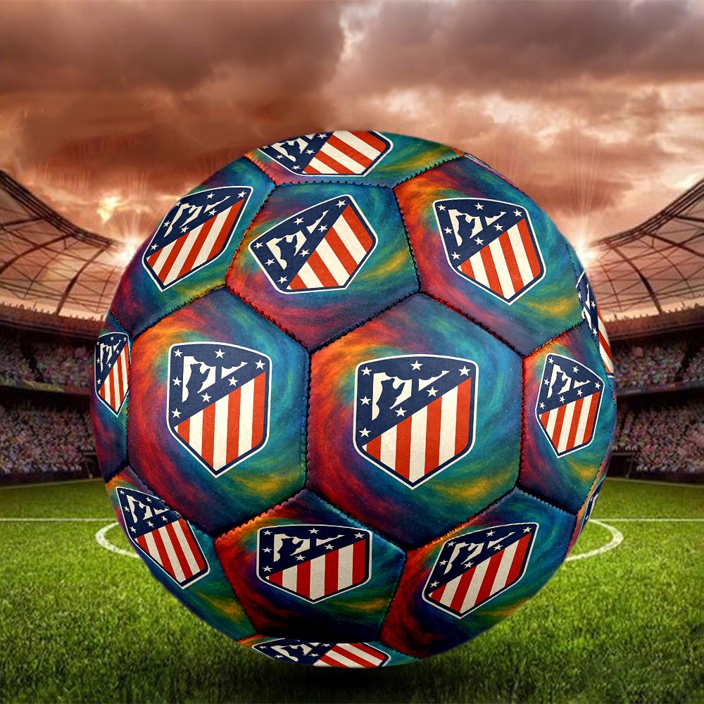 Atletico Madrid Druckgröße 5 Fußball, Standard-Matchfußball für Sportspiele und Mannschaftstraining, Ideales Geschenk für Fußballfans