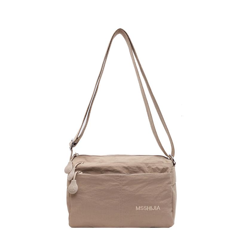 

Женская модная нейлоновая сумка-мессенджер - просторная и легкая, универсальный однотонный цвет, застежка-молния, подходит для повседневного использования хаки