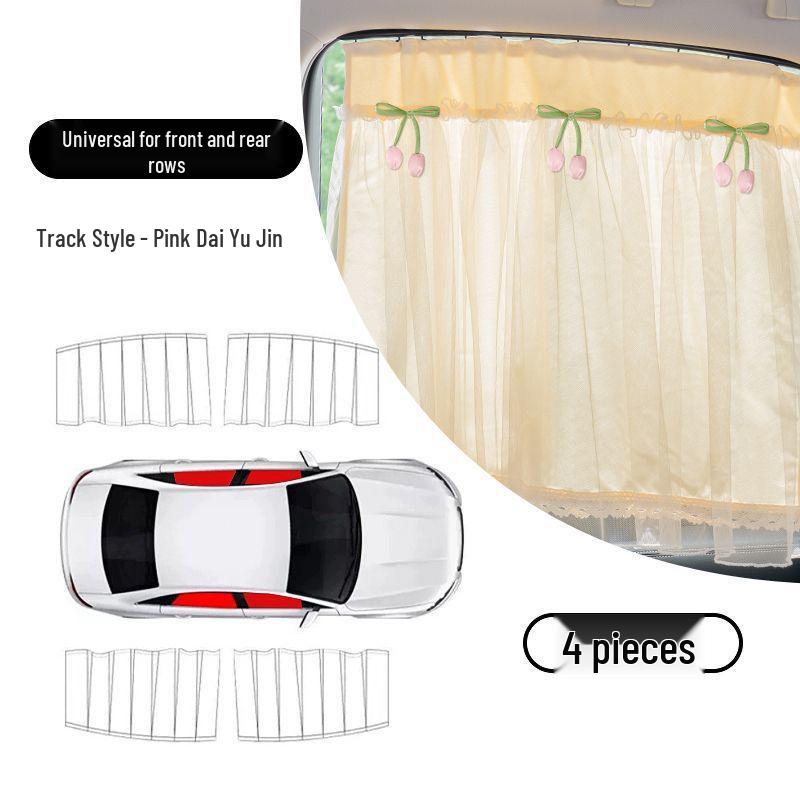 Car Sunshade Blackout Curtain with Suction Cups for Heat Insulation and Baby Privacy