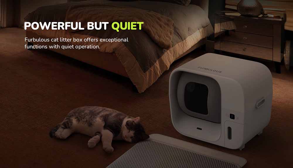 Furbulous Self Cleaning Cat Litter Box, Automatic Scooping&Sealing, APP Remote Control, 7-Sensor Safety System, 60L for 1-3 Cats, 3 Months Hands-Free