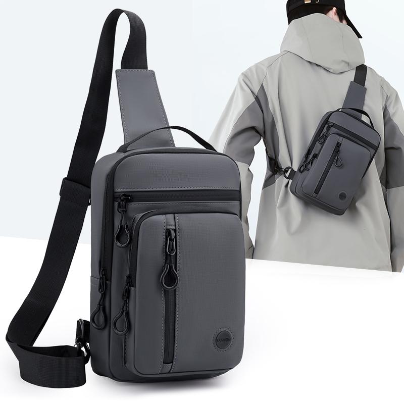 Men's Chest Bag Multifunctional Lightweight Large Capacity Commuting Nylon Outdoor Crossbody Bag