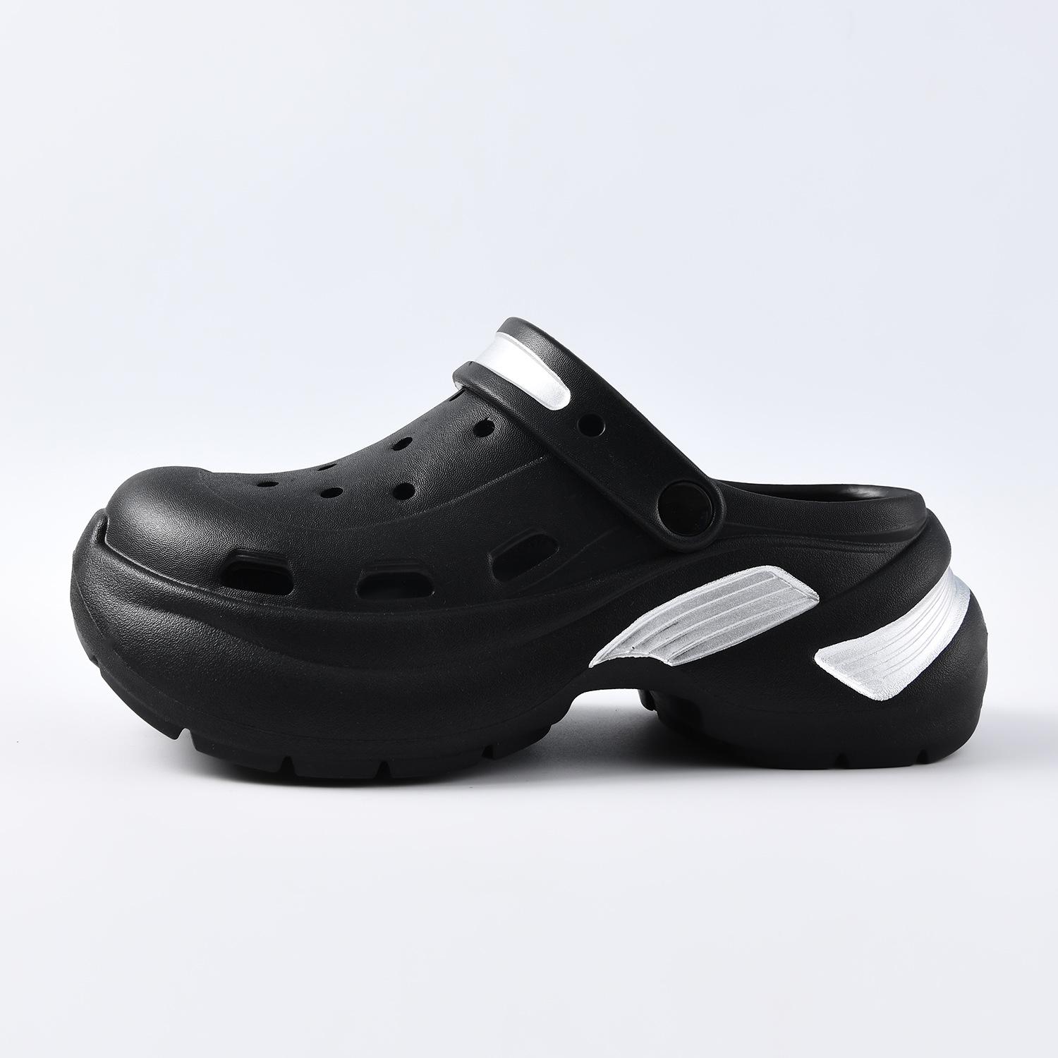 

Cool sports style platform hole shoes women s summer outdoor couple fashion two wear 6CM platform beach shoes men and women 35-36 чорний