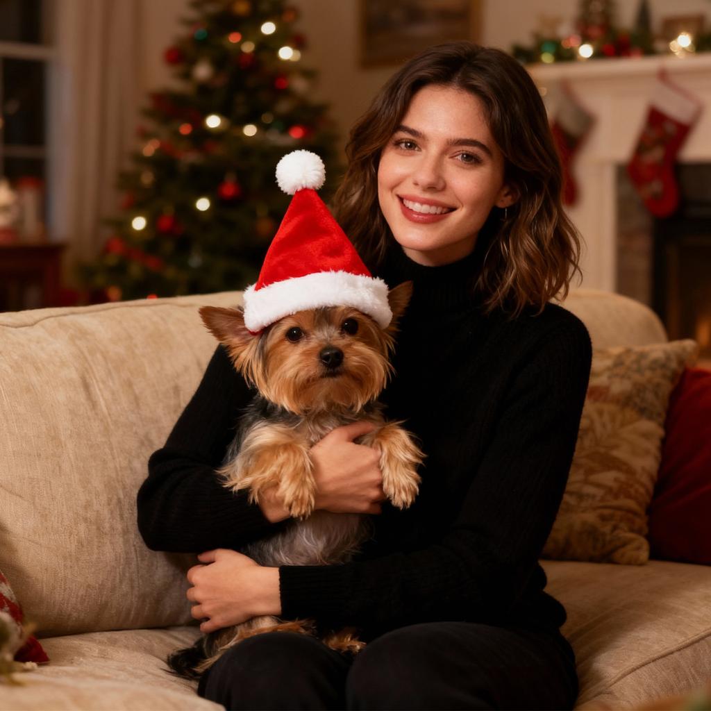 Weihnachtsumhang und Hut für Haustiere Festival-Set Hund Verwandlungskostüm Weihnachtsoutfit für kleine Hunde