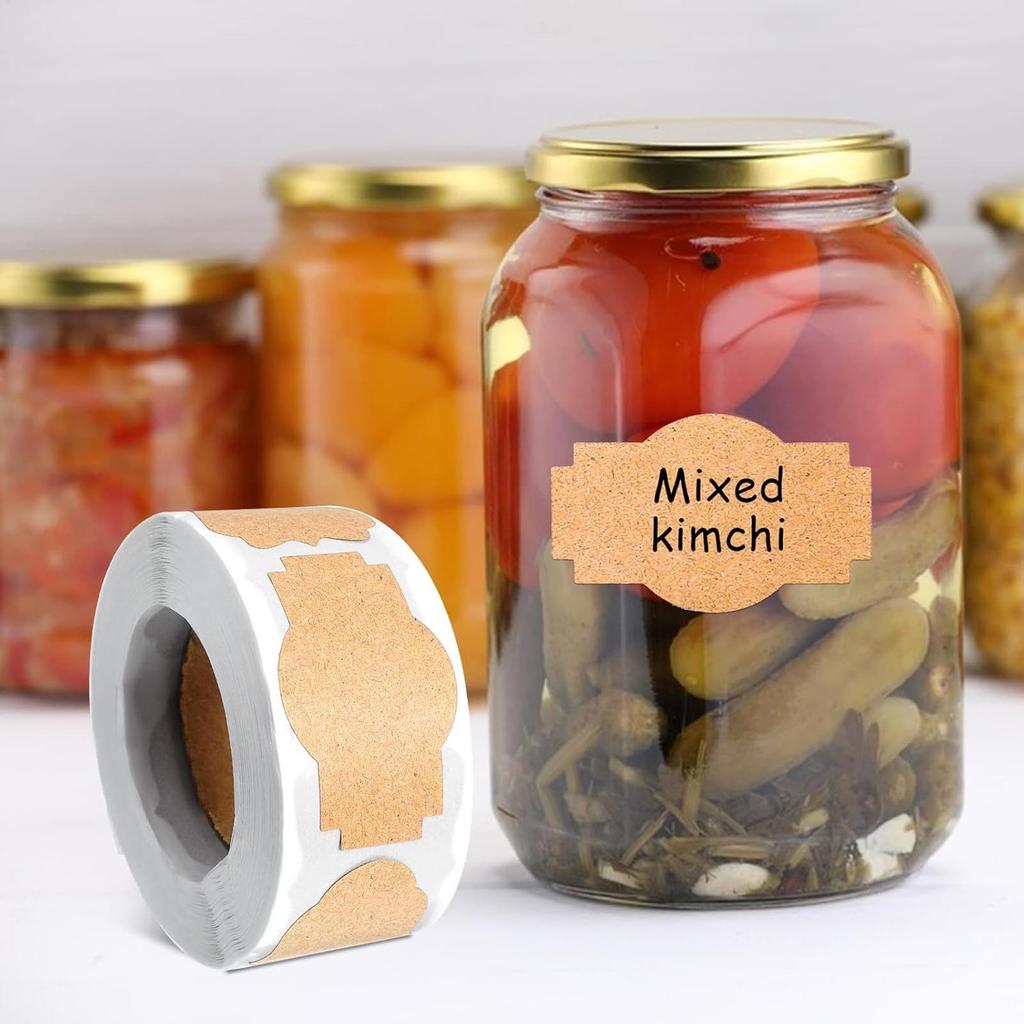 Kraft Paper Stickers Blank Labels Handmade Stationery Gift Tags Decoration Paper Spices Jar Label DIY Envelope Sealing Sticker