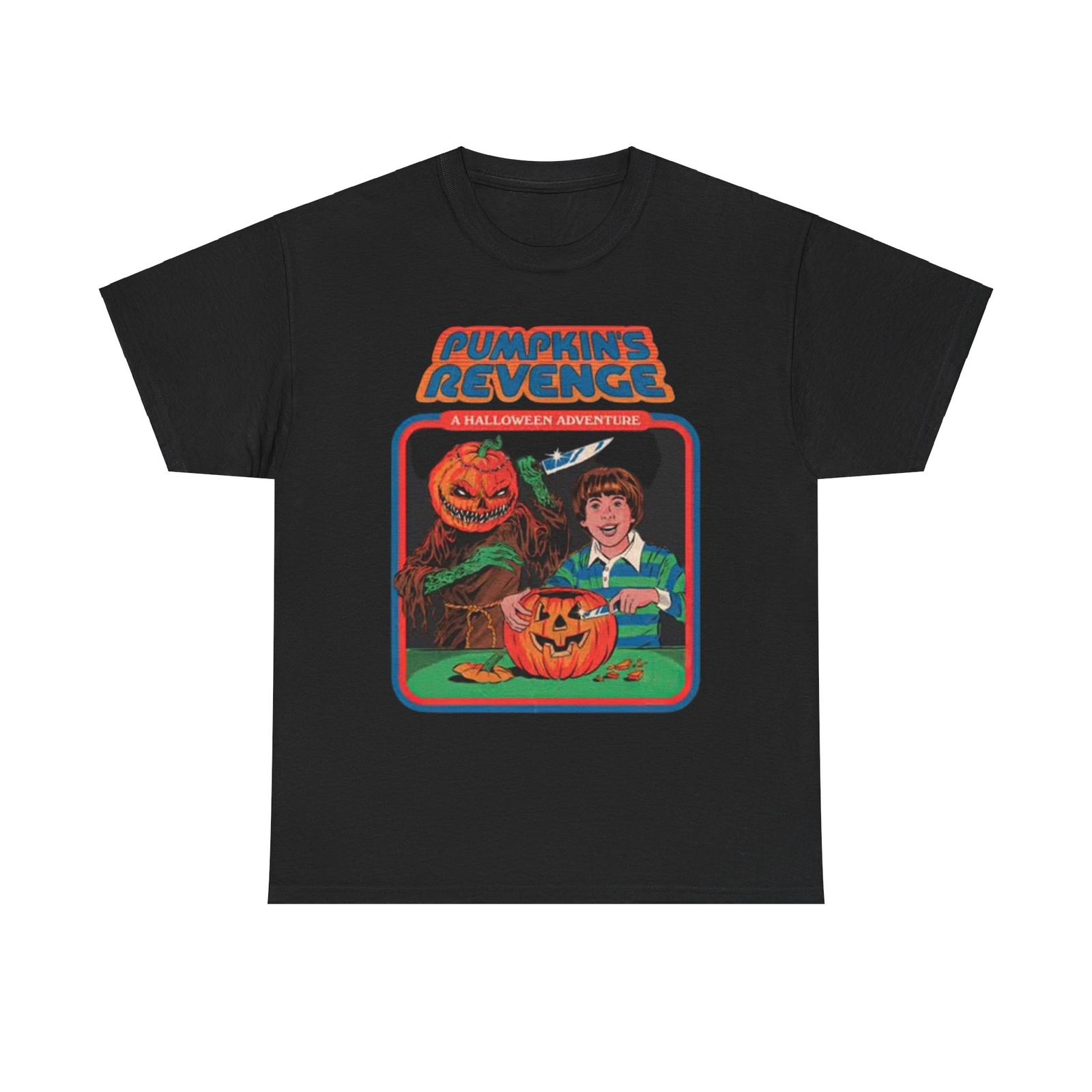 Pumpkins Revenge Graphic T Shirt Funny Halloween Vintage Unisex Heavy Cotton Tee L