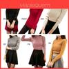 Elegant Women's Long Sleeve Knitted Sweater Turtleneck Jumper Slim Fit Pullover