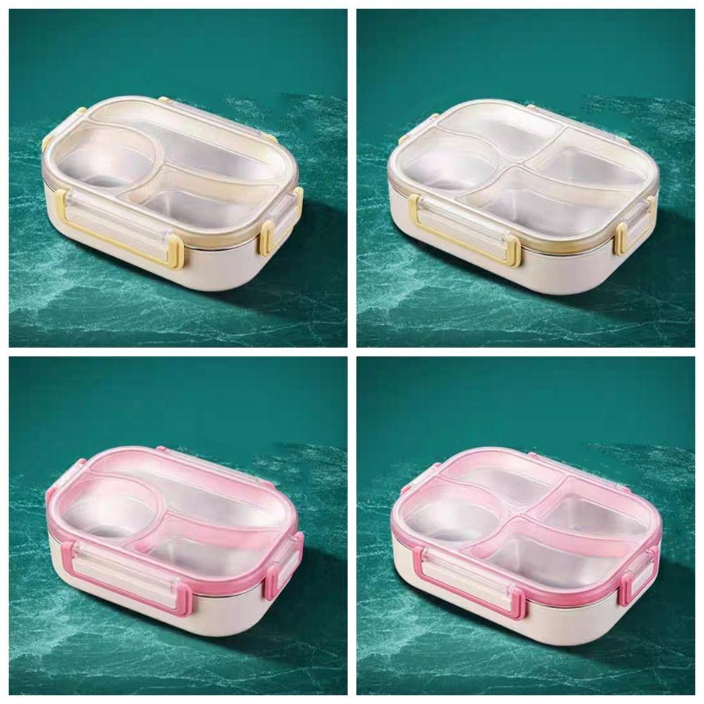 Detachable Insulated Lunch Box Divided Compartment Lunch Box Stainless Steel Lunch Box  Canteen