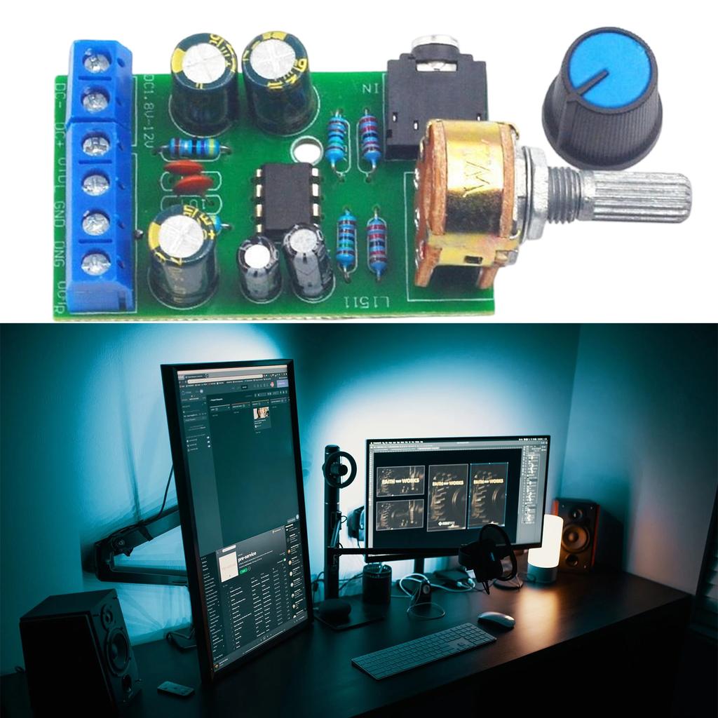Mini Stereo Amplifier Board with Adjustable Volumes Knob Wide Electric Ranges Simple to Operate for 0 2W to 5W Speakers