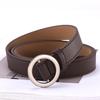 Non-Porous Round Buckle Belt, Female Student Fashionable Simple Decorative Thin Belt, Round Ring Casual Pants Belt