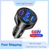66-W-Autoladegerät, 4 USB-Anschlüsse, True Voltage Display, unterstützt Schnellladen, QC3.0, schnelles Laden für iPhone, Xiaomi, Huawei