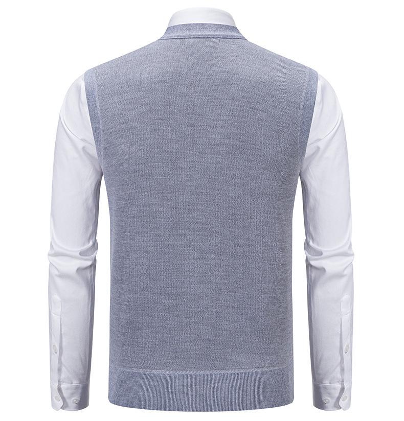 Men's Sleeveless Fleece-Lined Knit Cardigan: Autumn/Winter Plus Size Loose Fit Sweater