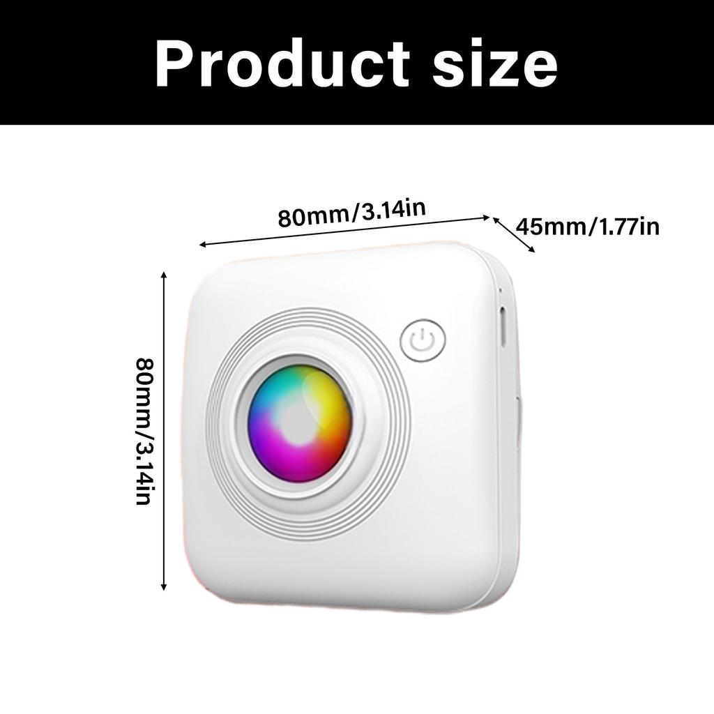 Bezprzewodowa Przenośna Mini Drukarka Bluetooth Druk Termiczny Do Notatek Studyjnych Praca Biurowa Z 1 Rolką Papieru Termicznego W Zestawie