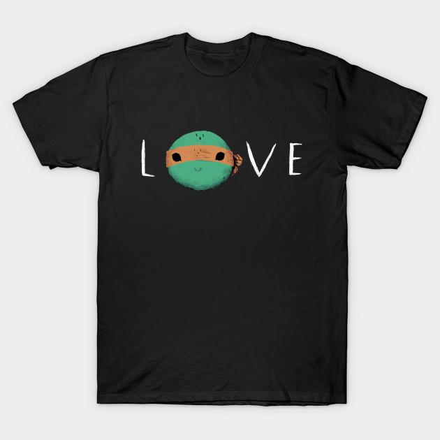 

Men Black Print T-shirt Tmnt Love No-Cut Transfer Paper Print Cotton Tshirt L чёрный