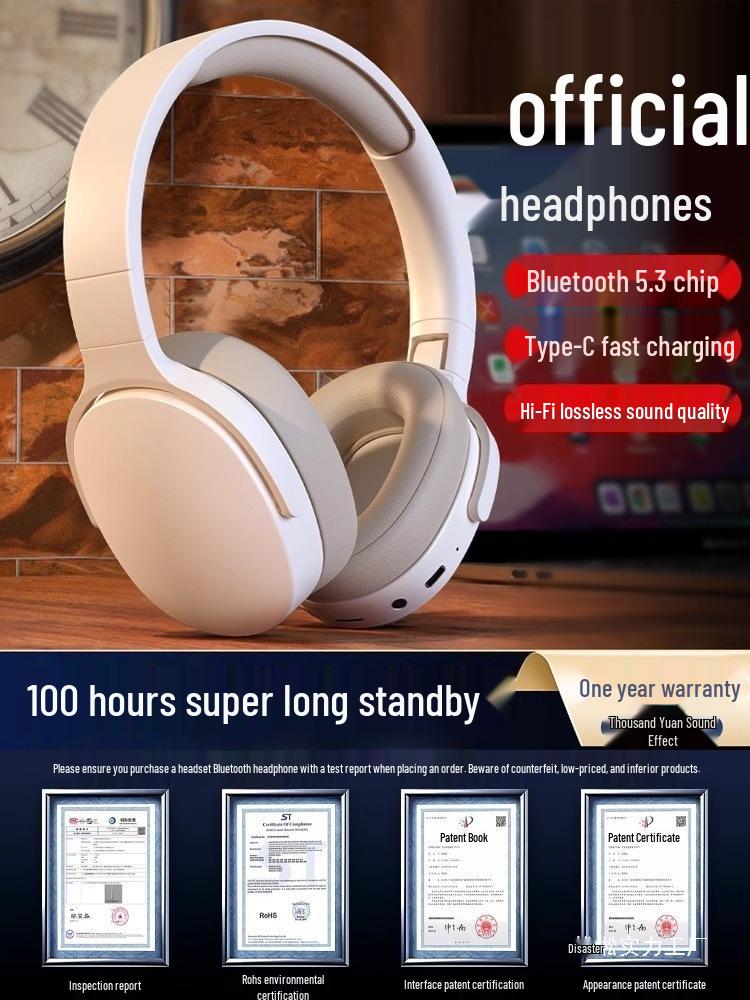 2025 New Model Wireless Over-Ear Bluetooth Noise-Cancelling Headphones for Gaming and Sports