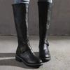 Winter Women's Riding Boots Round Toe Chunky Heel High Boots Women's Buckle Platform Shoes Botas