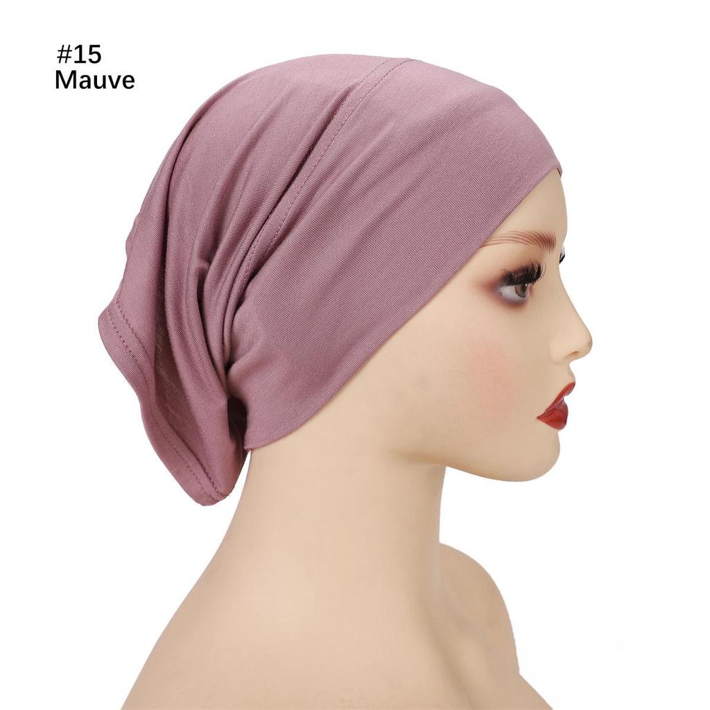 Unifarbene Modal-Beanie mit breiter Krempe für große Köpfe - Elastische Schlauchmütze mit Innenschicht zur Bändigung abstehender Haare.