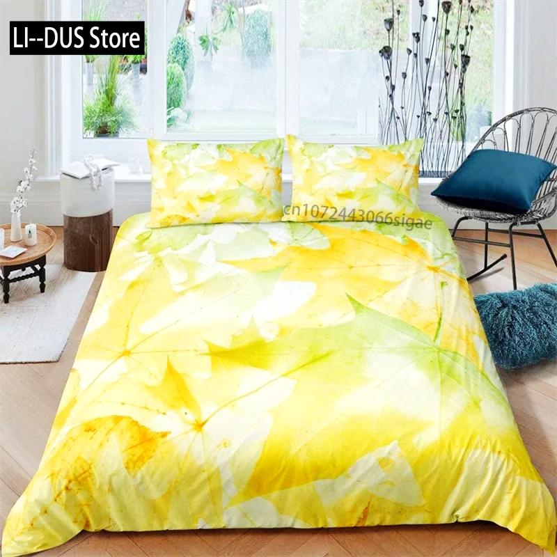 Comforter Canadian Maple Leaves Autumn Theme Bedding Set Microfiber Leaf Comforter Twin Full King For Kids Adult Bedroom