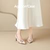Augustine bag head sandals women's 2025 summer wear thin heels pointed temperament high heels French beautiful single shoes