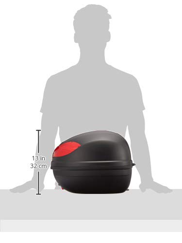 Bike Parts Center 32L Rear Box with Detachable Handle, Black/Top Top Case, Large Capacity, for Mopeds, 907906