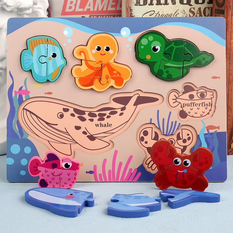 Wooden 3d Puzzle Blocks For Kids Educational Development Farm Animal Scenes Toy Gift For Children