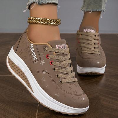 Damskie buty sportowe na co dzień, oddychające, wygodne, na koturnie, z grubą podeszwą, trampki, sznurowane