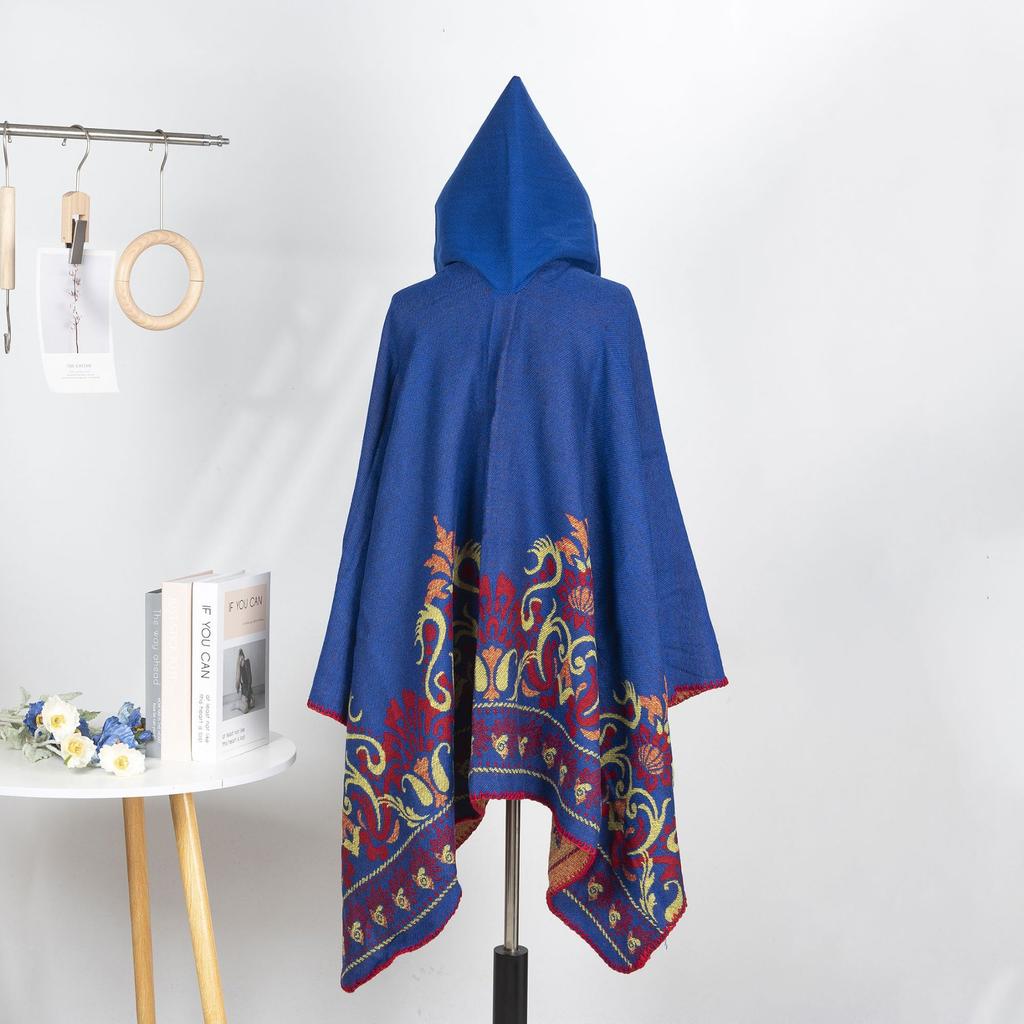 Retro Pattern Shawl Women'S Outdoor Travel Four Seasons Cardigan Air-Conditioned Room With Warm Cape