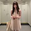 French pure desire sweet girl wind mesh sleeveless dress women's year summer new dating atmosphere princess dress