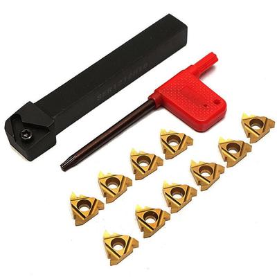 Lot de 10 porte-outils de tournage pour inserts filetés 16ER AG60 en acier allié