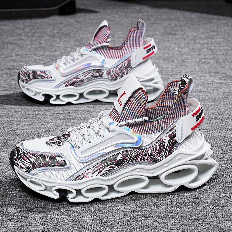 New Socks, Blade, Fly-woven Breathable Dad Shoes, Large Size Casual Sneakers for Men