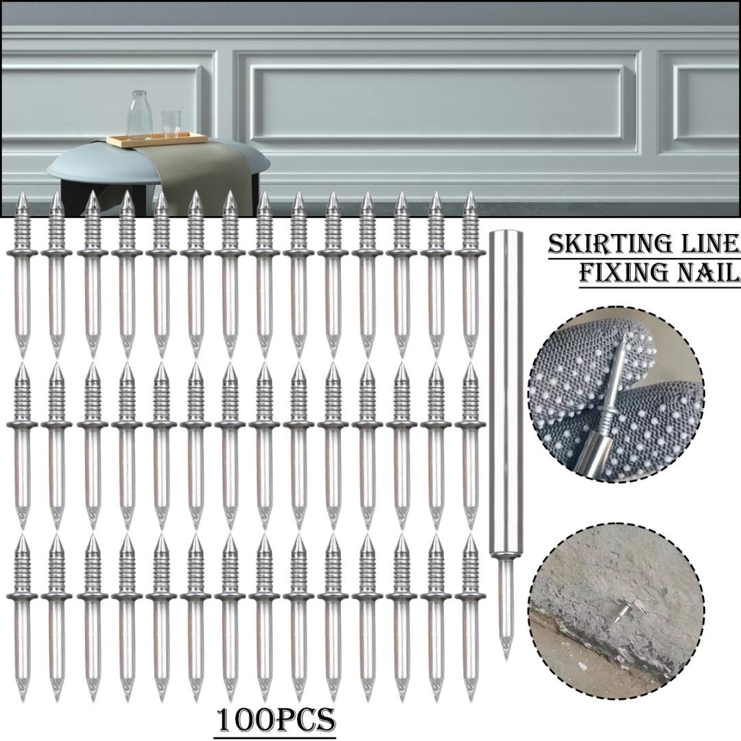 

Yuanshu 100pcs Seamless Nail Double Head Thread Nail for Skirting Boards Without Traces