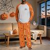 Men's Halloween Pajama Set with Raglan Long Sleeve Top, Pockets and Elastic Waist Pants - Loose Fit 2-Piece Sleepwear