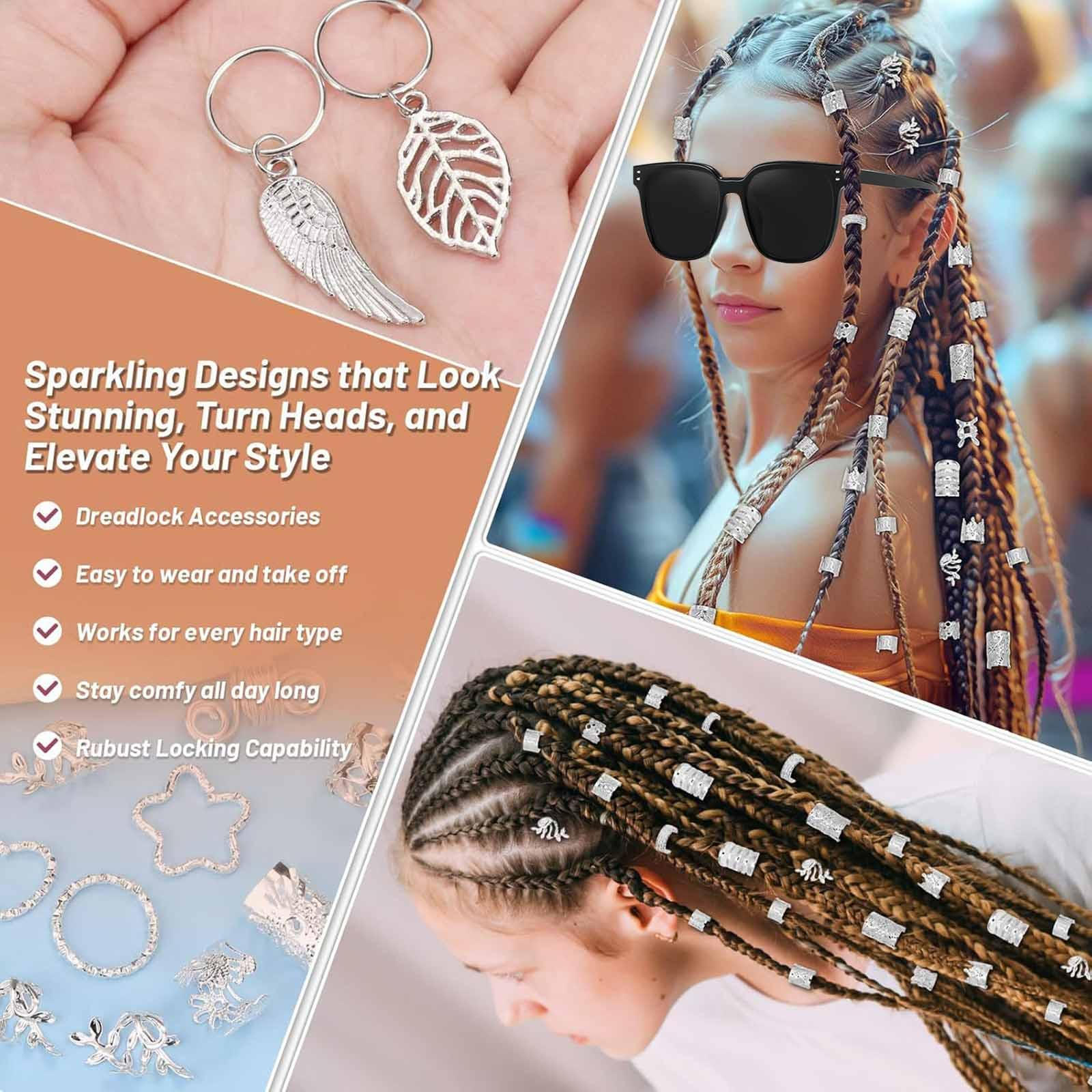 

323 Pieces Hair Jewelry for Braids Braid Accessories Versatile DIY Decorations Decorative