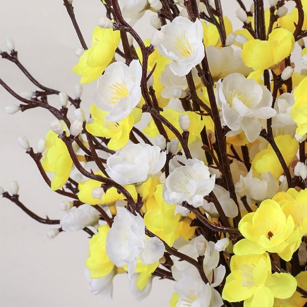 6PCS Real Touch Artificial Plum Branches Plastic Wintersweet Flower Wedding Ceremony