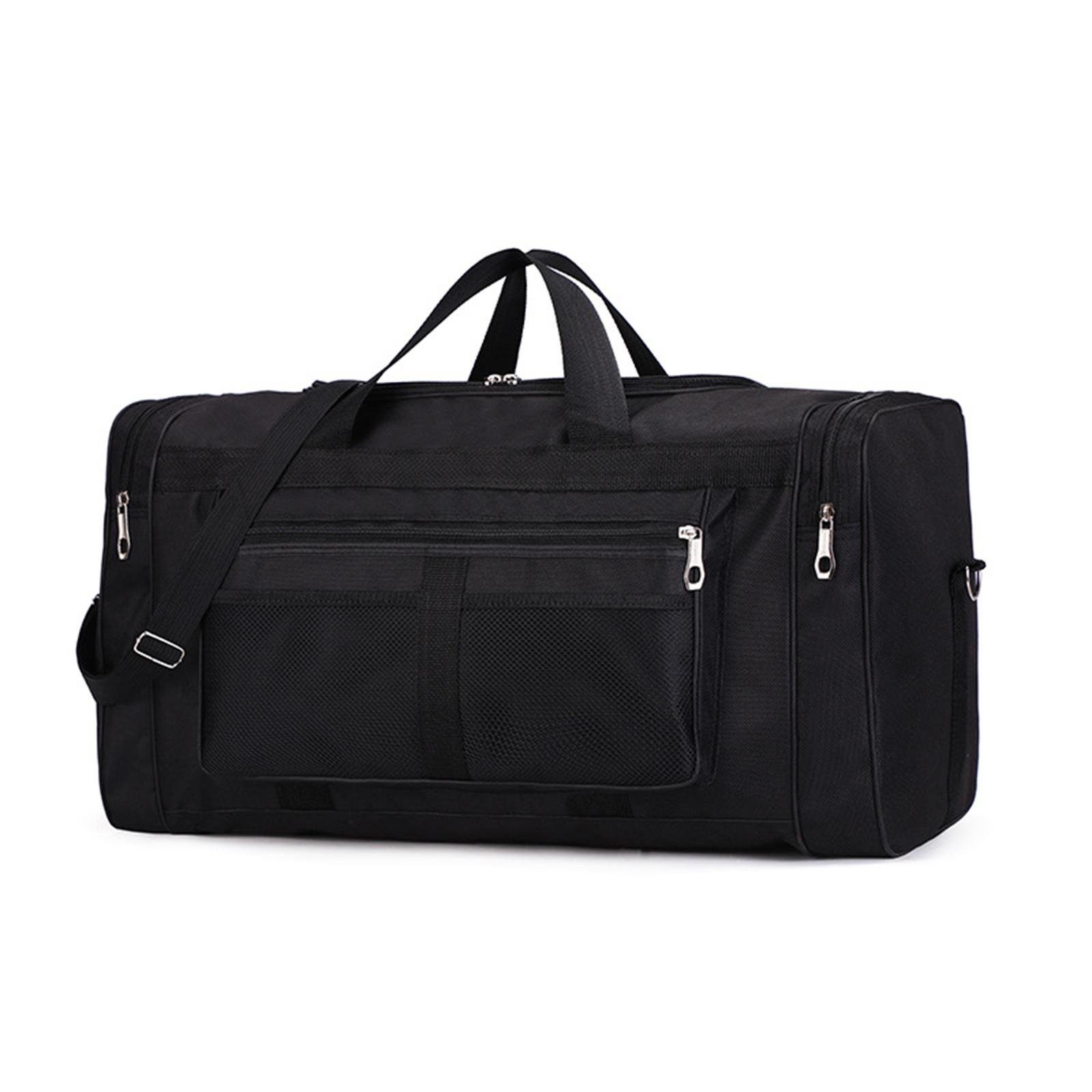 

Gym Sport Bag with Compartment and Side Pocket for Men Women Vacation Camping Large Capacity Foldable Travel Duffel Bag чорний