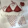 Swimsuit Women's High-end Feeling Contrasting Color Red Polka Dot Split Bikini Soak In Hot Vacation Photo