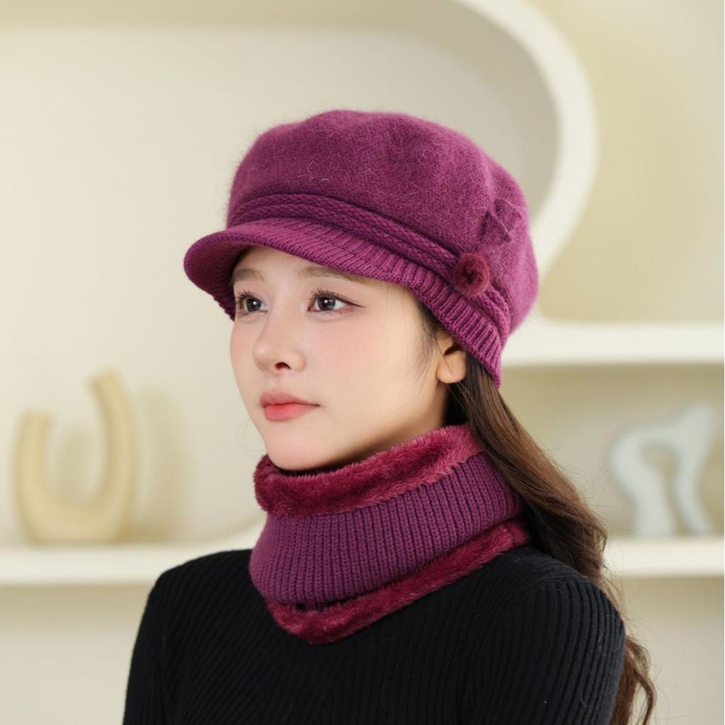 Women's Hats with Thickened Warm Plush Baseball Caps for Autumn and Winter Casual Ear Protection Plus Velvet Versatile Mother Hats