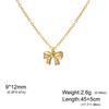Teamer Bowknot Pendant Necklace Gold Color Stainless Steel Sweet Choker For Woman Girls Trendy Jewelry Gift New In Wholesale