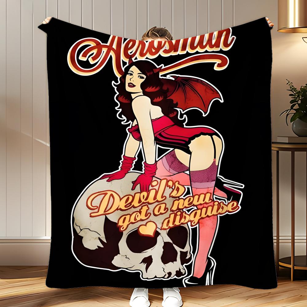 Classic Band Aerosmith Throw Soft Coral Fleece Blanket 310gsm Fluffy Warm Throw for Sofa Bed Couch Bedroom Decor