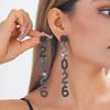 2026 Snowflake Number Dangle Earrings – Diamond-Inlaid, Super Shiny, High-End Feel