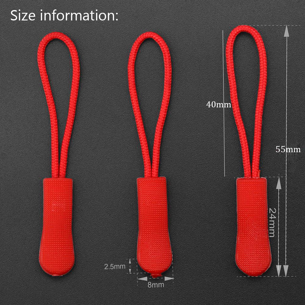 5pcs Zipper Pull Puller End Fit Rope Tag Fixer Zip Cord Tab Replacement Clip Broken Buckle Travel Bag Suitcase