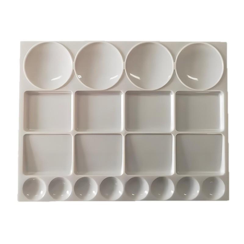 Color Palette with 20 Large Grids, Easy to Clean, Art Class Paint Tray